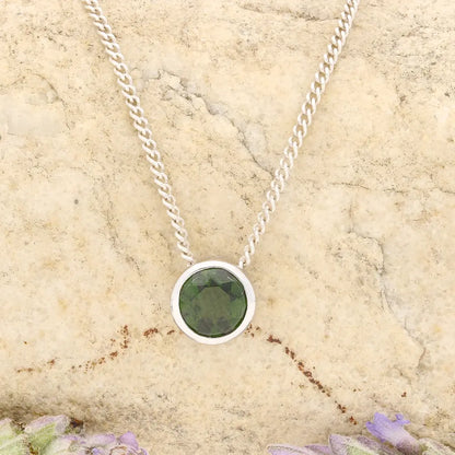 Get your Chrome Diopside Green Glow Slider Necklace 6mm online now or in store at Forever Gems in Franschhoek, South Africa
