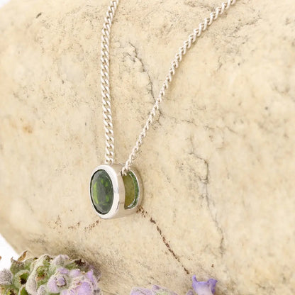 Get your Chrome Diopside Green Glow Slider Necklace 6mm online now or in store at Forever Gems in Franschhoek, South Africa