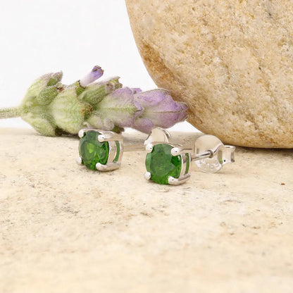 Get your Chrome Diopside Forest Glow Stud Earrings 5mm online now or in store at Forever Gems in Franschhoek, South Africa