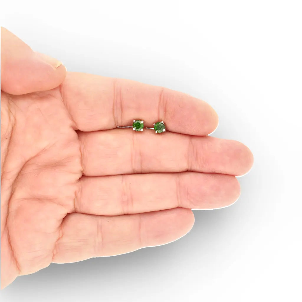 Get your Chrome Diopside Forest Glow Stud Earrings 5mm online now or in store at Forever Gems in Franschhoek, South Africa