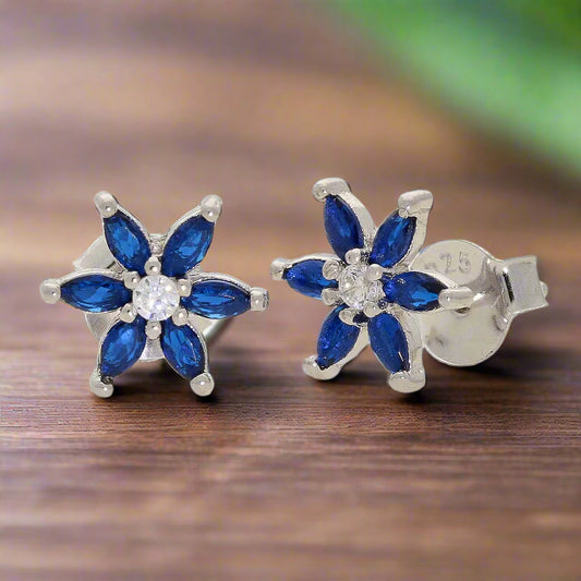 Buy your Blue Blossom Sparkle: CZ Silver Studs online now or in store at Forever Gems in Franschhoek, South Africa