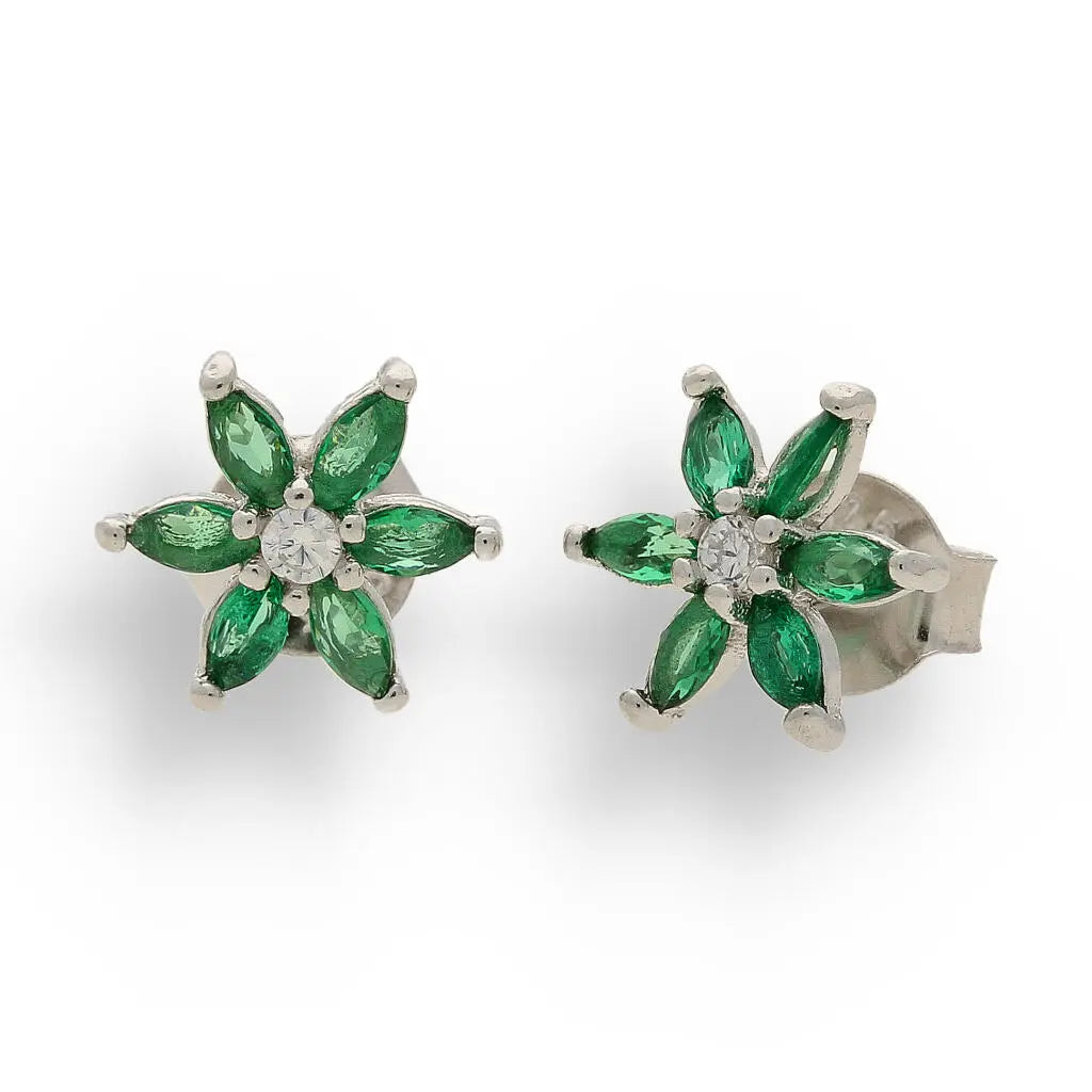 Buy your Emerald Bloom Delight: CZ Silver Studs online now or in store at Forever Gems in Franschhoek, South Africa