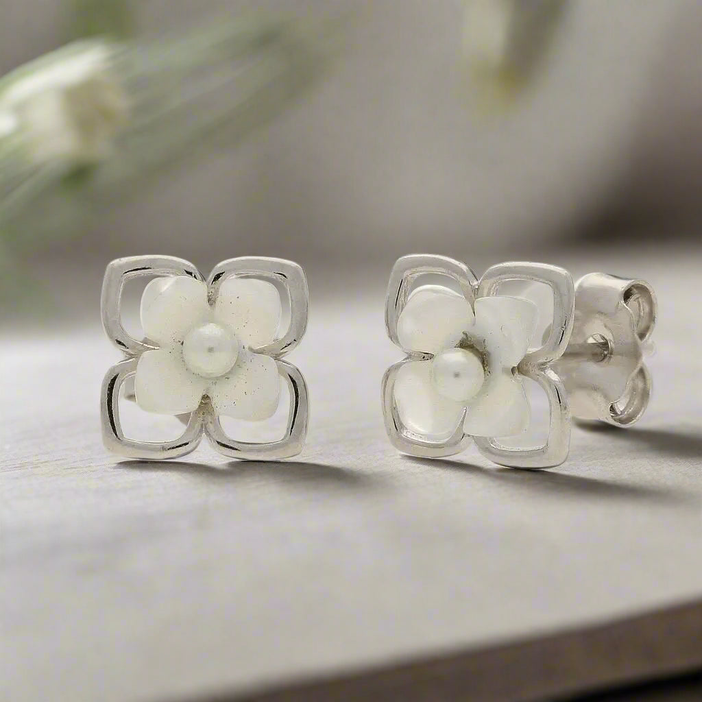 Buy your Petal Glow: Mother of Pearl Silver Studs online now or in store at Forever Gems in Franschhoek, South Africa