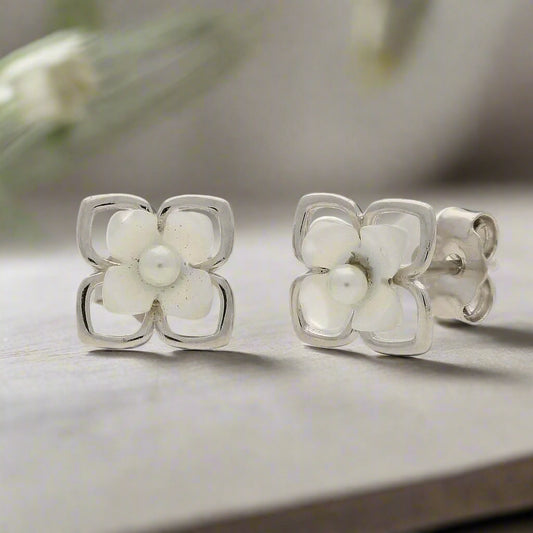 Buy your Petal Glow: Mother of Pearl Silver Studs online now or in store at Forever Gems in Franschhoek, South Africa
