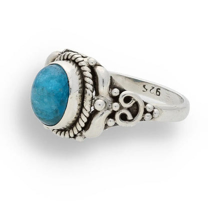 Buy your Apatite Sterling Silver Ring – Ocean Blue Beauty with Vintage Charm online now or in store at Forever Gems in Franschhoek, South Africa
