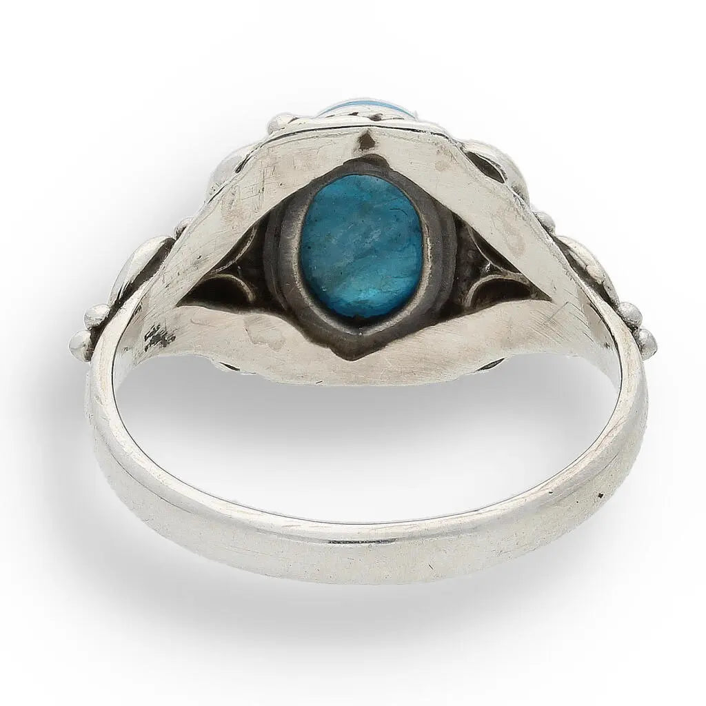 Buy your Apatite Sterling Silver Ring – Ocean Blue Beauty with Vintage Charm online now or in store at Forever Gems in Franschhoek, South Africa
