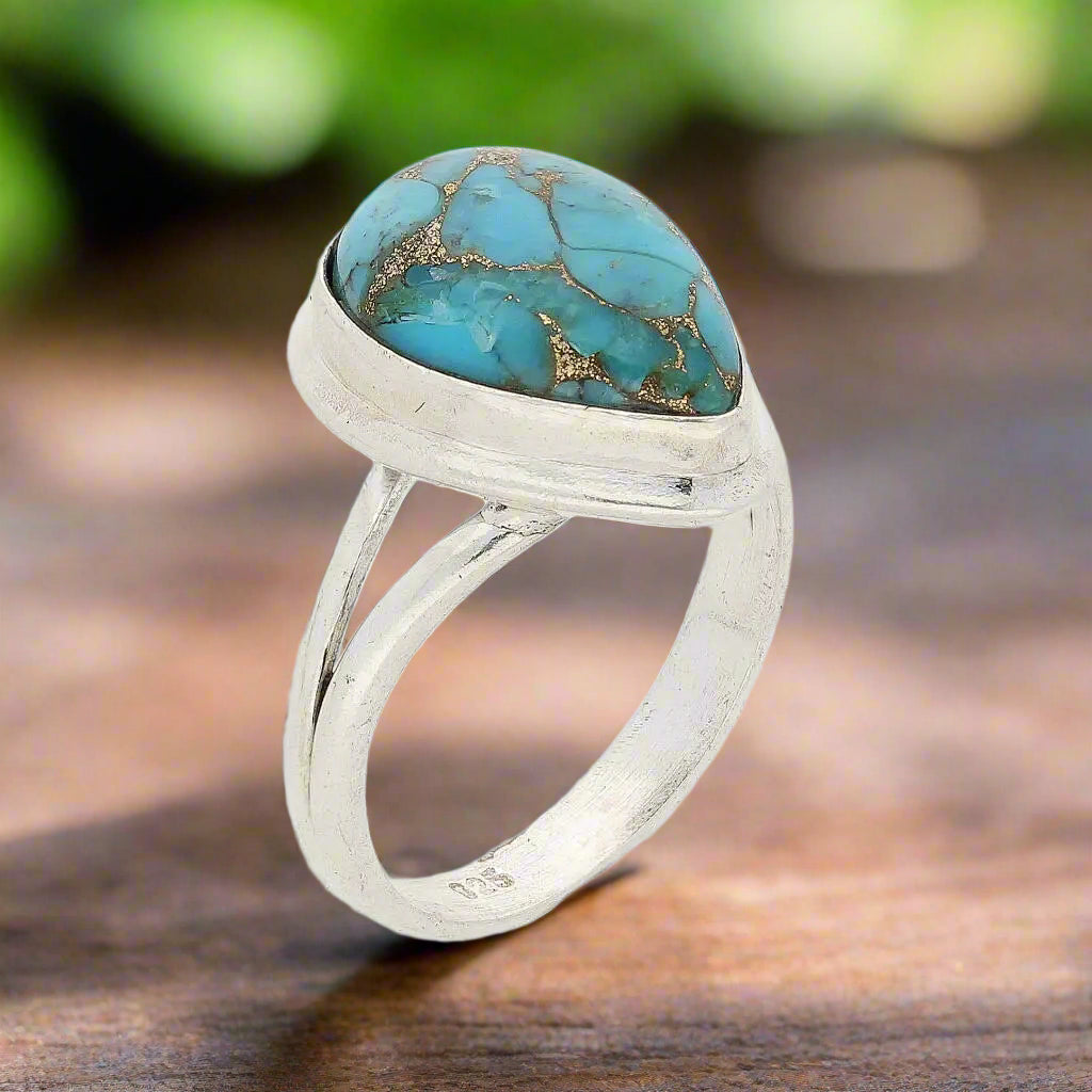 Buy your Bohemian Beauty Teardrop Copper Turquoise Ring online now or in store at Forever Gems in Franschhoek, South Africa