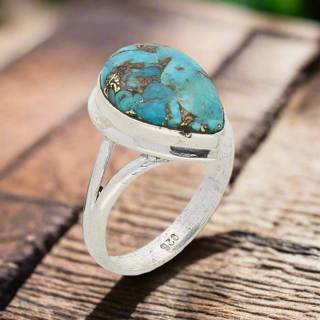 Buy your Bohemian Beauty Teardrop Copper Turquoise Ring online now or in store at Forever Gems in Franschhoek, South Africa