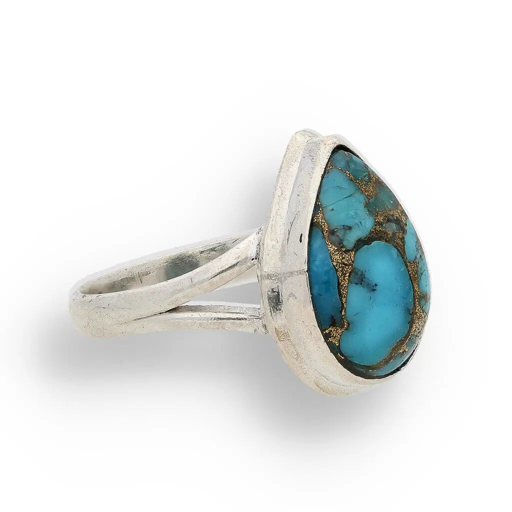 Get your Copper Turquoise Silver Ring – Earthy Glow online now or in store at Forever Gems in Franschhoek, South Africa