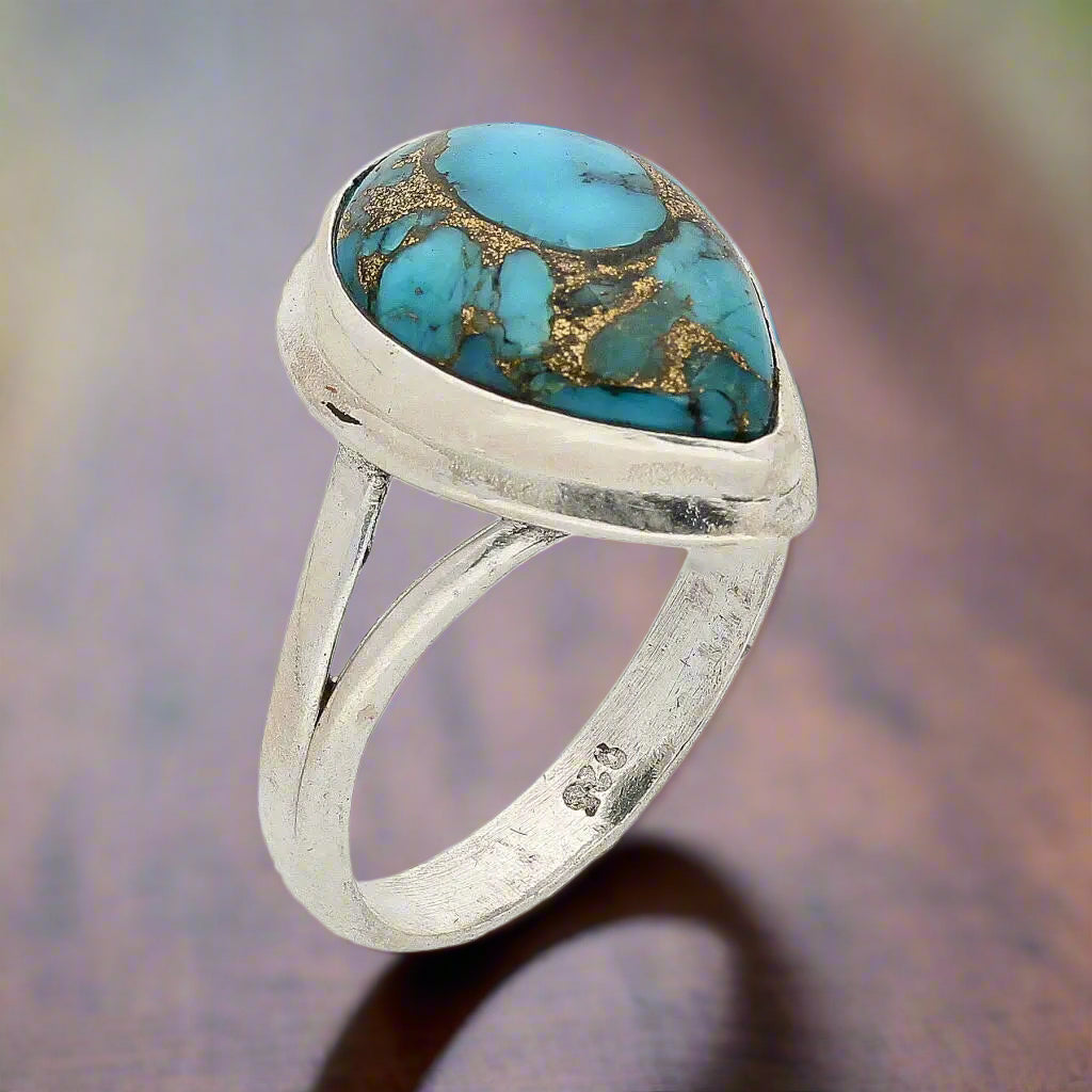 Buy your Bohemian Beauty Teardrop Copper Turquoise Ring online now or in store at Forever Gems in Franschhoek, South Africa