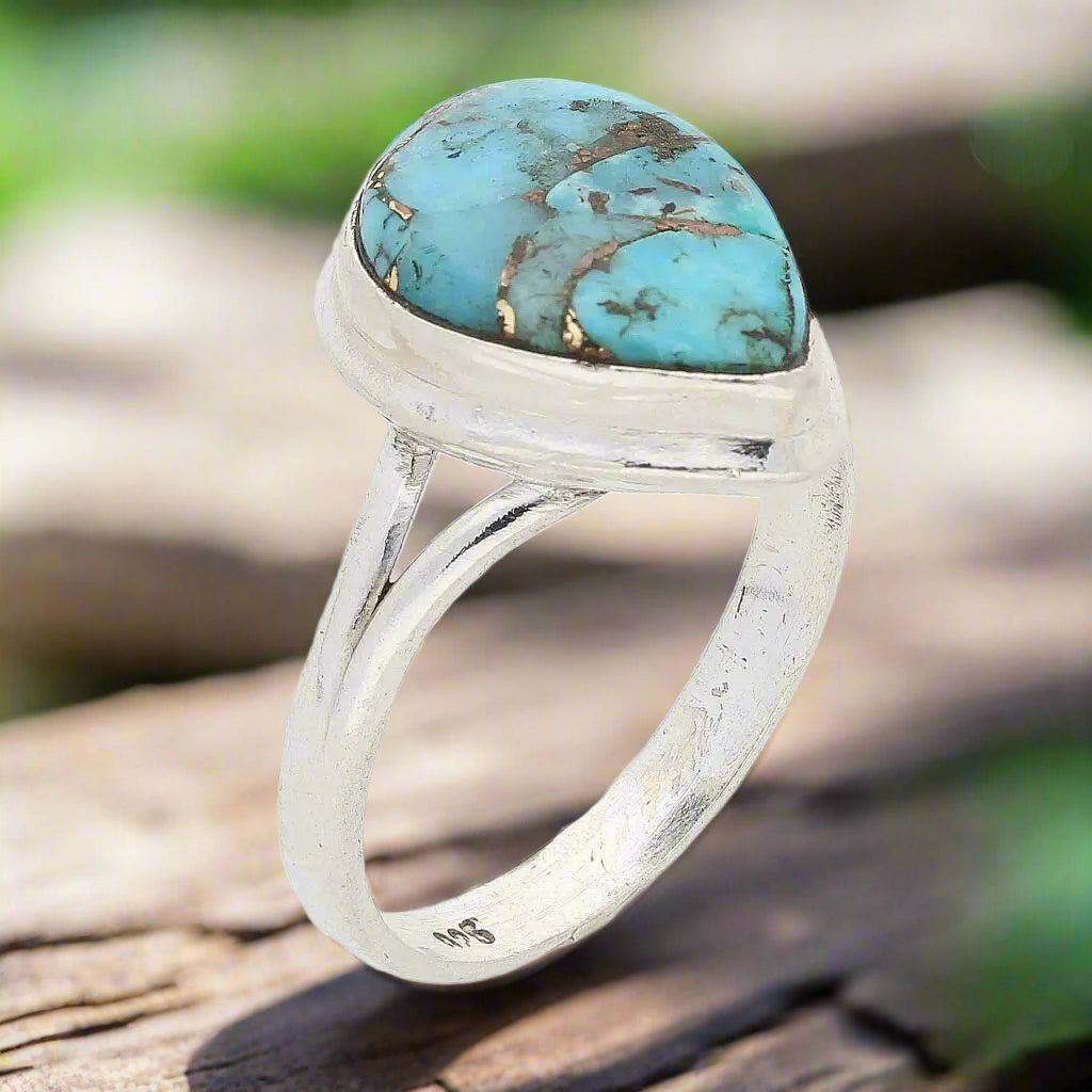 Buy your Bohemian Beauty Teardrop Copper Turquoise Ring online now or in store at Forever Gems in Franschhoek, South Africa