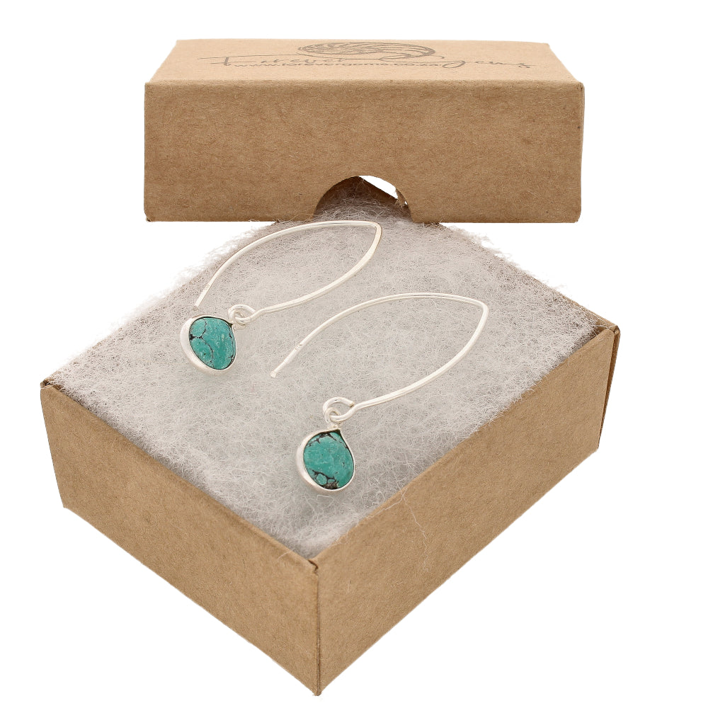 Buy your Teardrop Turquoise Hoop Earrings online now or in store at Forever Gems in Franschhoek, South Africa