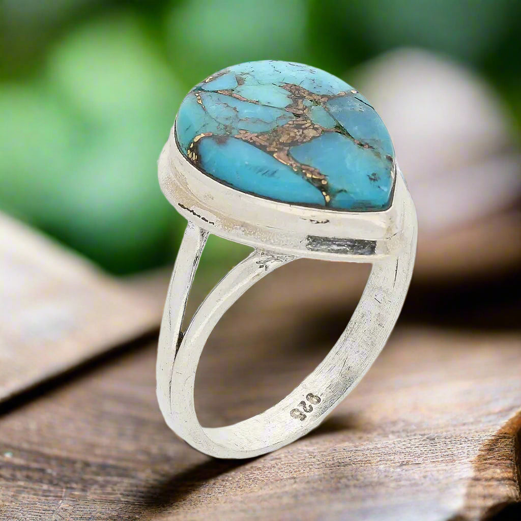 Buy your Bohemian Beauty Teardrop Copper Turquoise Ring online now or in store at Forever Gems in Franschhoek, South Africa