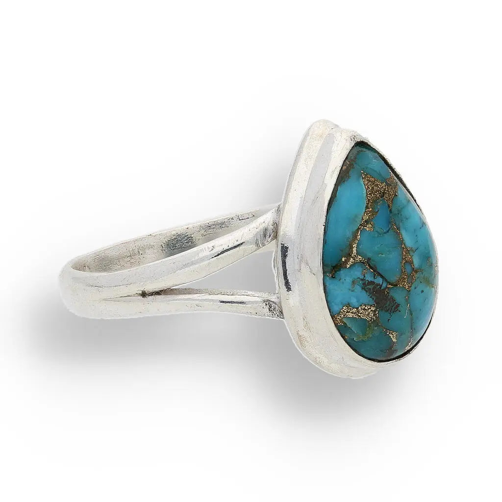 Get your Copper Turquoise Silver Ring – Earthy Glow online now or in store at Forever Gems in Franschhoek, South Africa