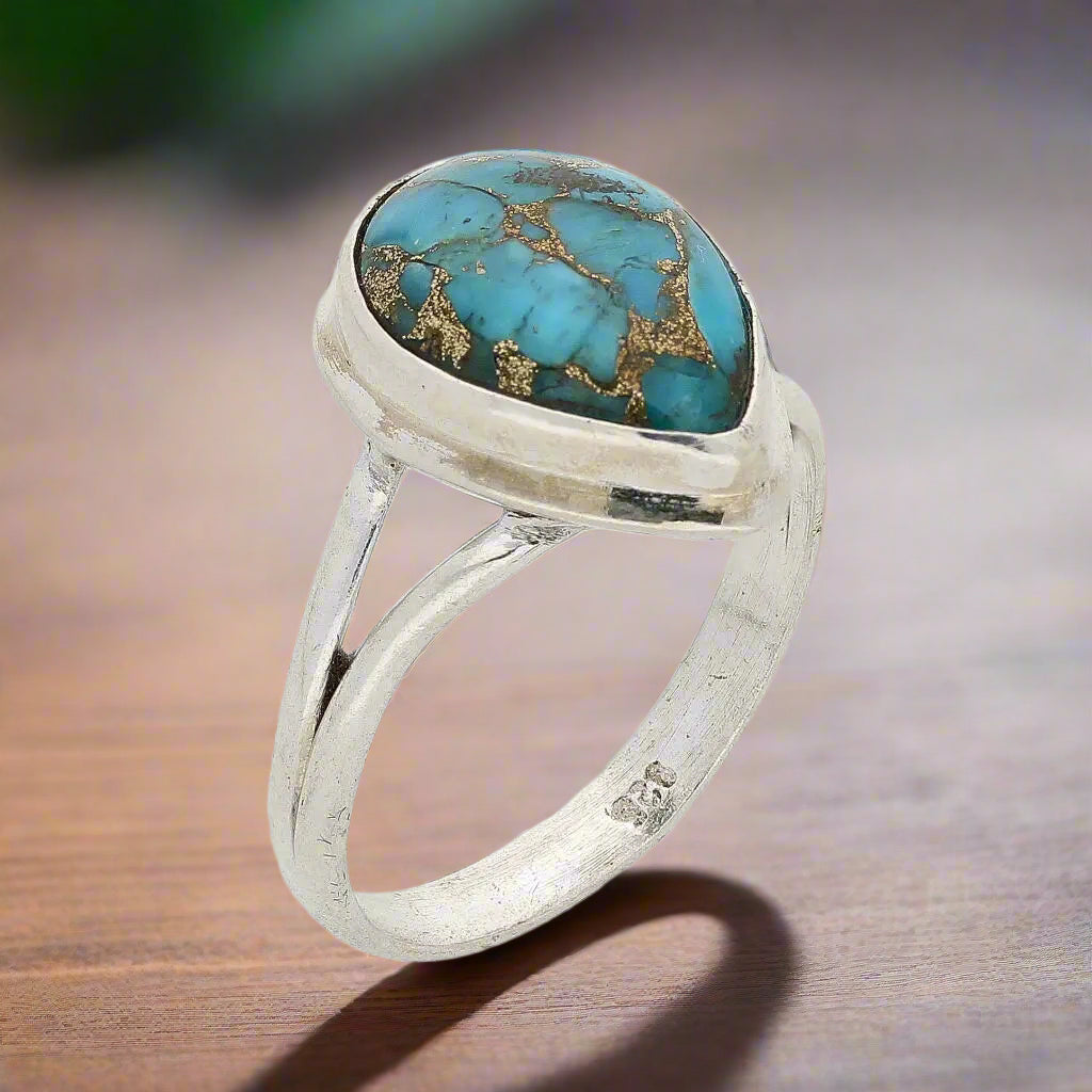 Buy your Bohemian Beauty Teardrop Copper Turquoise Ring online now or in store at Forever Gems in Franschhoek, South Africa