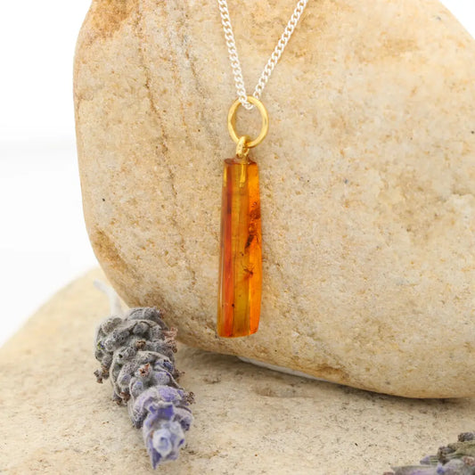 Get your Genuine Baltic Amber Necklace with Insects - Sterling Silver 45cm online now or in store at Forever Gems in Franschhoek, South Africa
