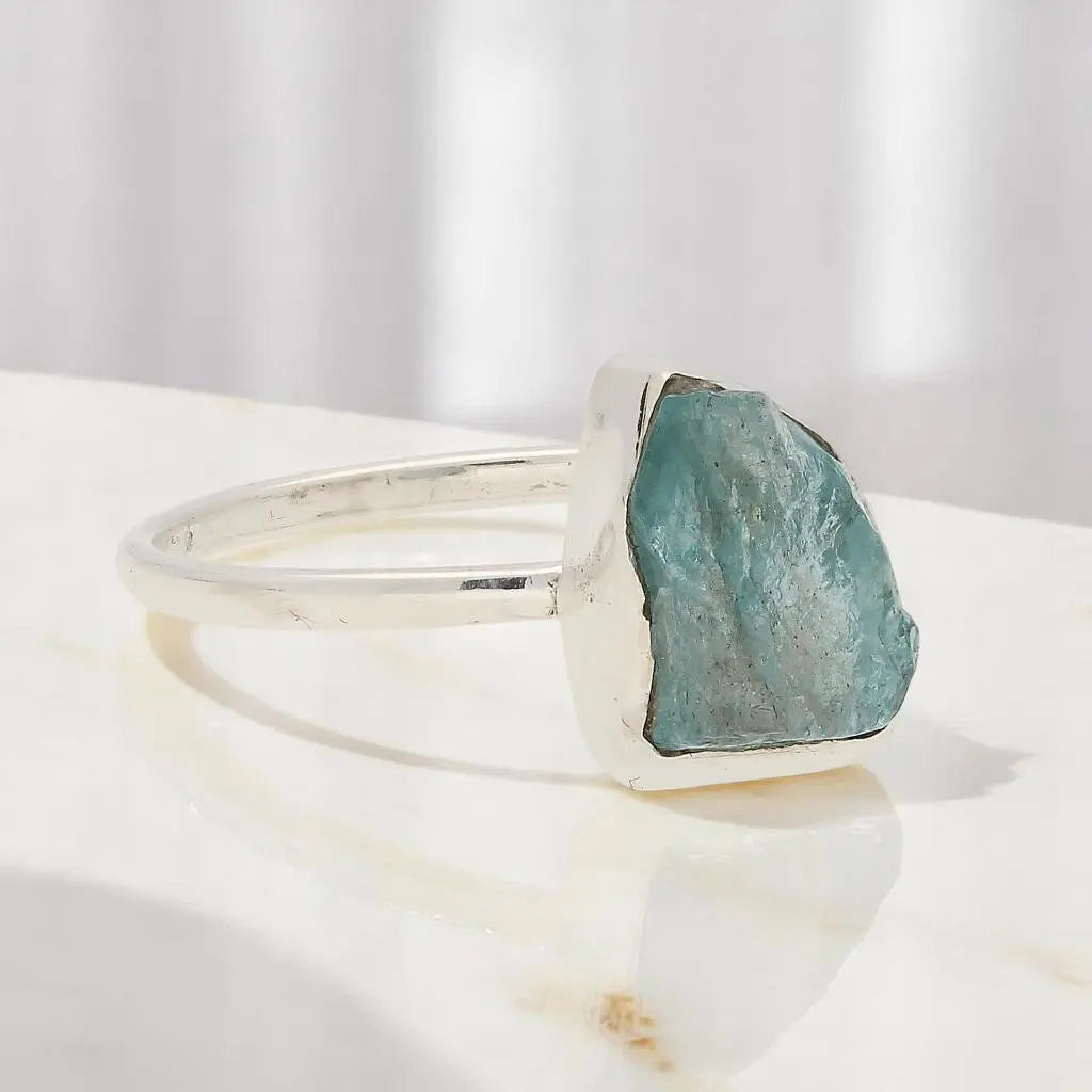 Buy your Rough Aquamarine Sterling Silver Ring - Ocean Whisper online now or in store at Forever Gems in Franschhoek, South Africa