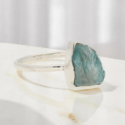 Buy your Rough Aquamarine Sterling Silver Ring - Ocean Whisper online now or in store at Forever Gems in Franschhoek, South Africa