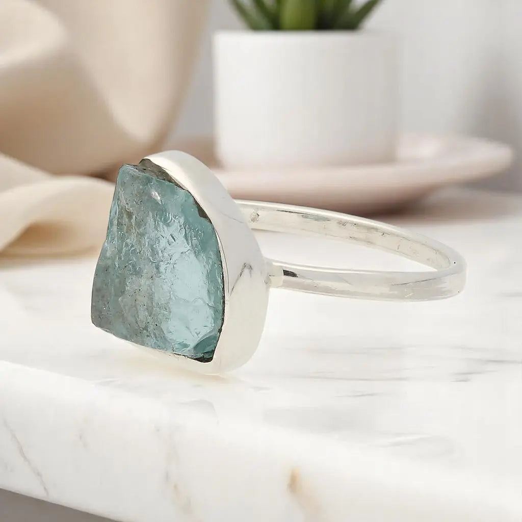 Buy your Rough Aquamarine Sterling Silver Ring - Ocean Whisper online now or in store at Forever Gems in Franschhoek, South Africa