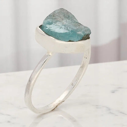 Buy your Rough Aquamarine Sterling Silver Ring - Ocean Whisper online now or in store at Forever Gems in Franschhoek, South Africa