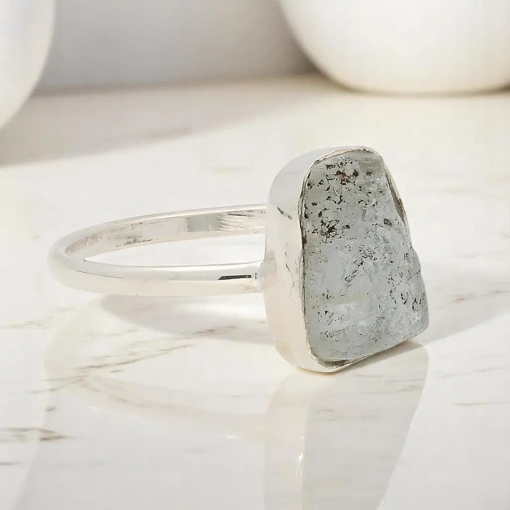 Buy your Rough Aquamarine Sterling Silver Ring - Ocean Whisper online now or in store at Forever Gems in Franschhoek, South Africa