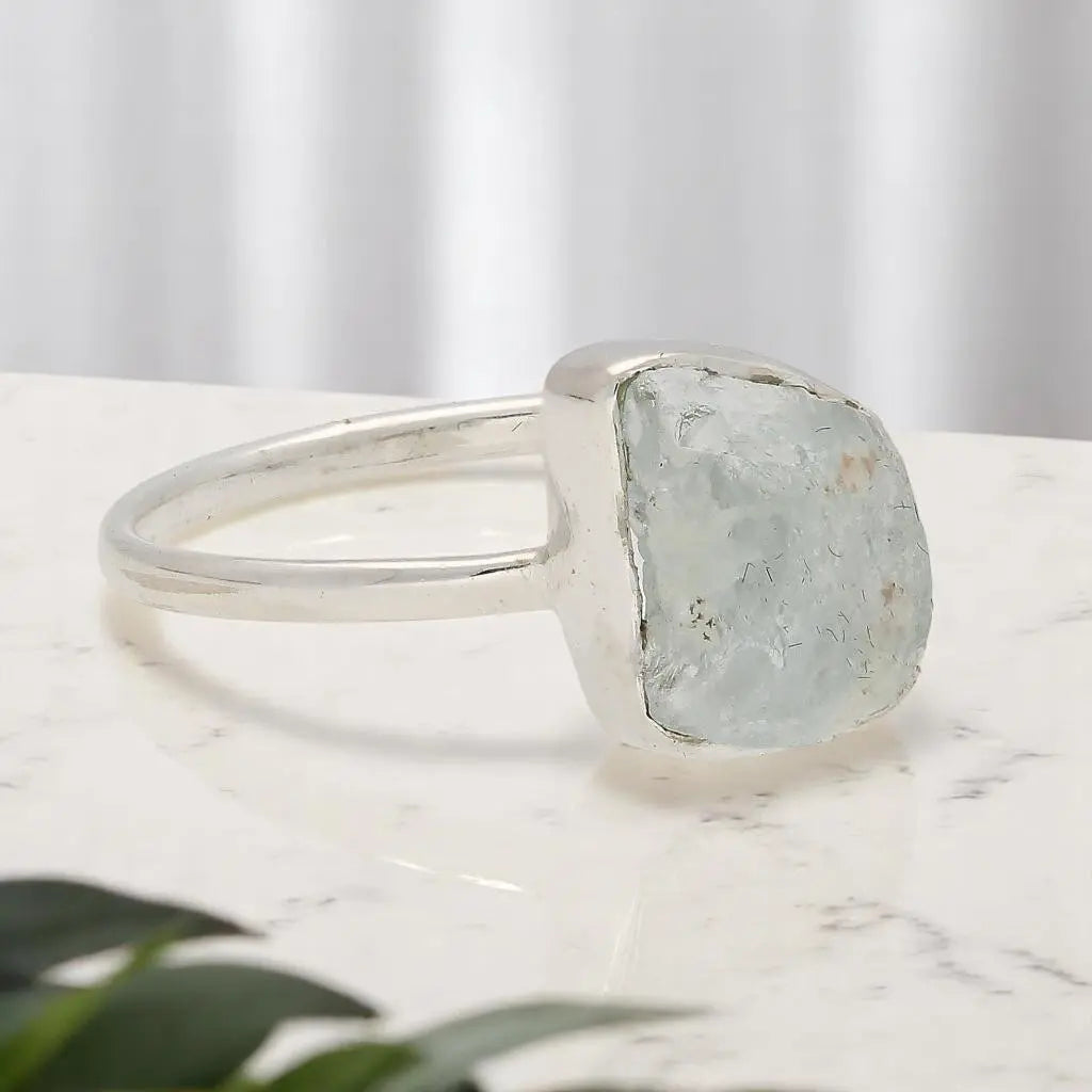 Buy your Rough Aquamarine Sterling Silver Ring - Ocean Whisper online now or in store at Forever Gems in Franschhoek, South Africa