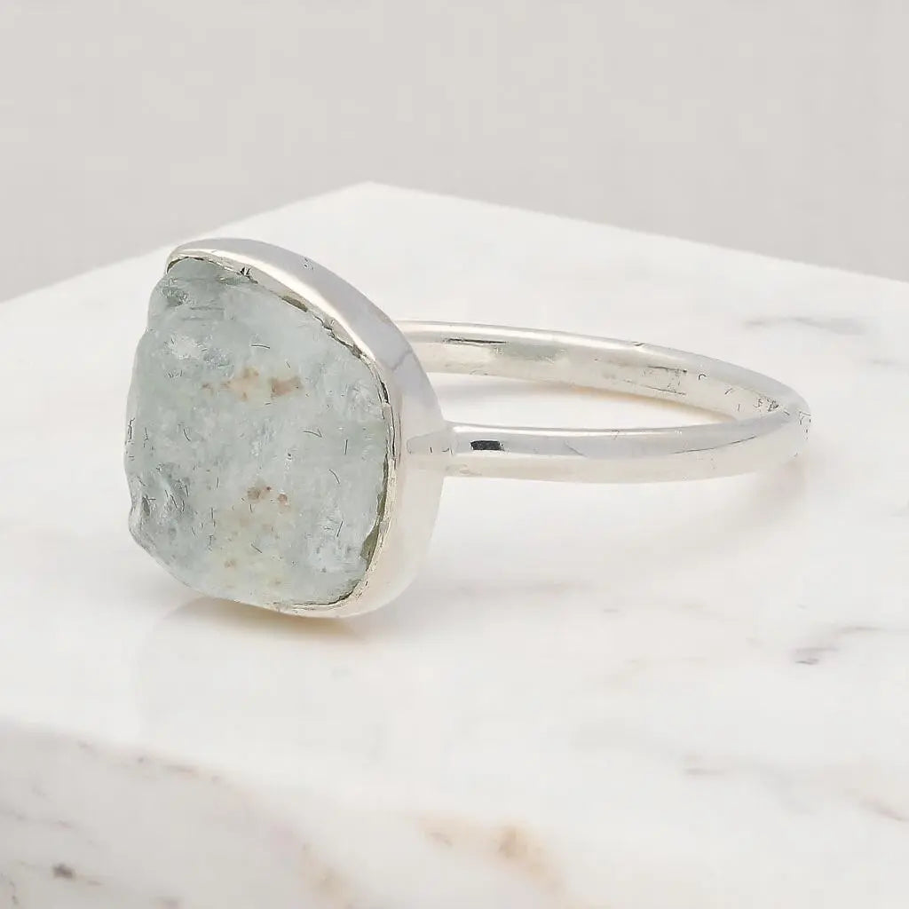 Buy your Rough Aquamarine Sterling Silver Ring - Ocean Whisper online now or in store at Forever Gems in Franschhoek, South Africa