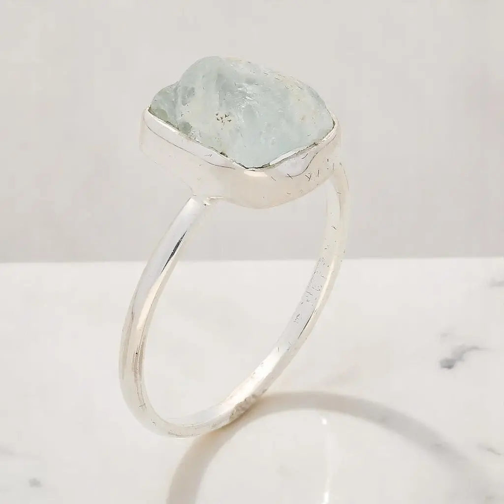 Buy your Rough Aquamarine Sterling Silver Ring - Ocean Whisper online now or in store at Forever Gems in Franschhoek, South Africa