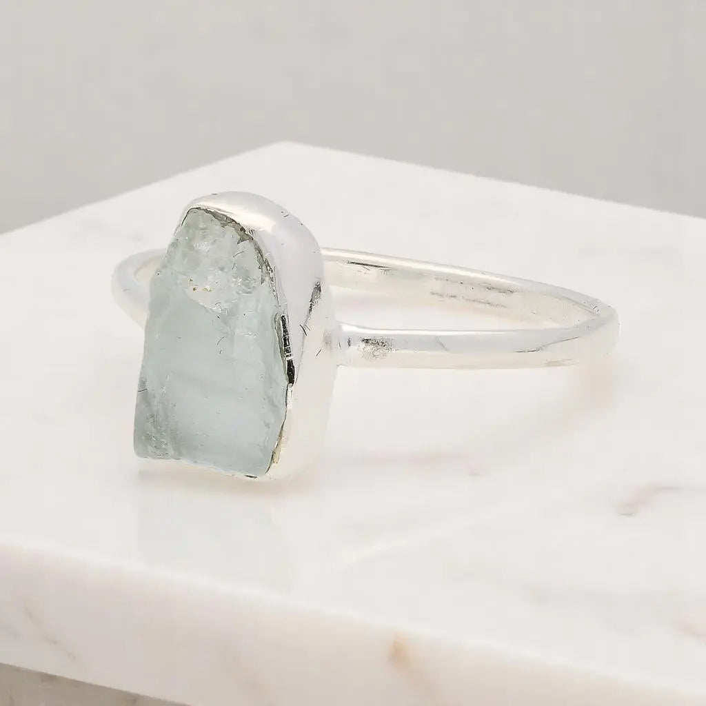 Buy your Rough Aquamarine Sterling Silver Ring - Ocean Whisper online now or in store at Forever Gems in Franschhoek, South Africa