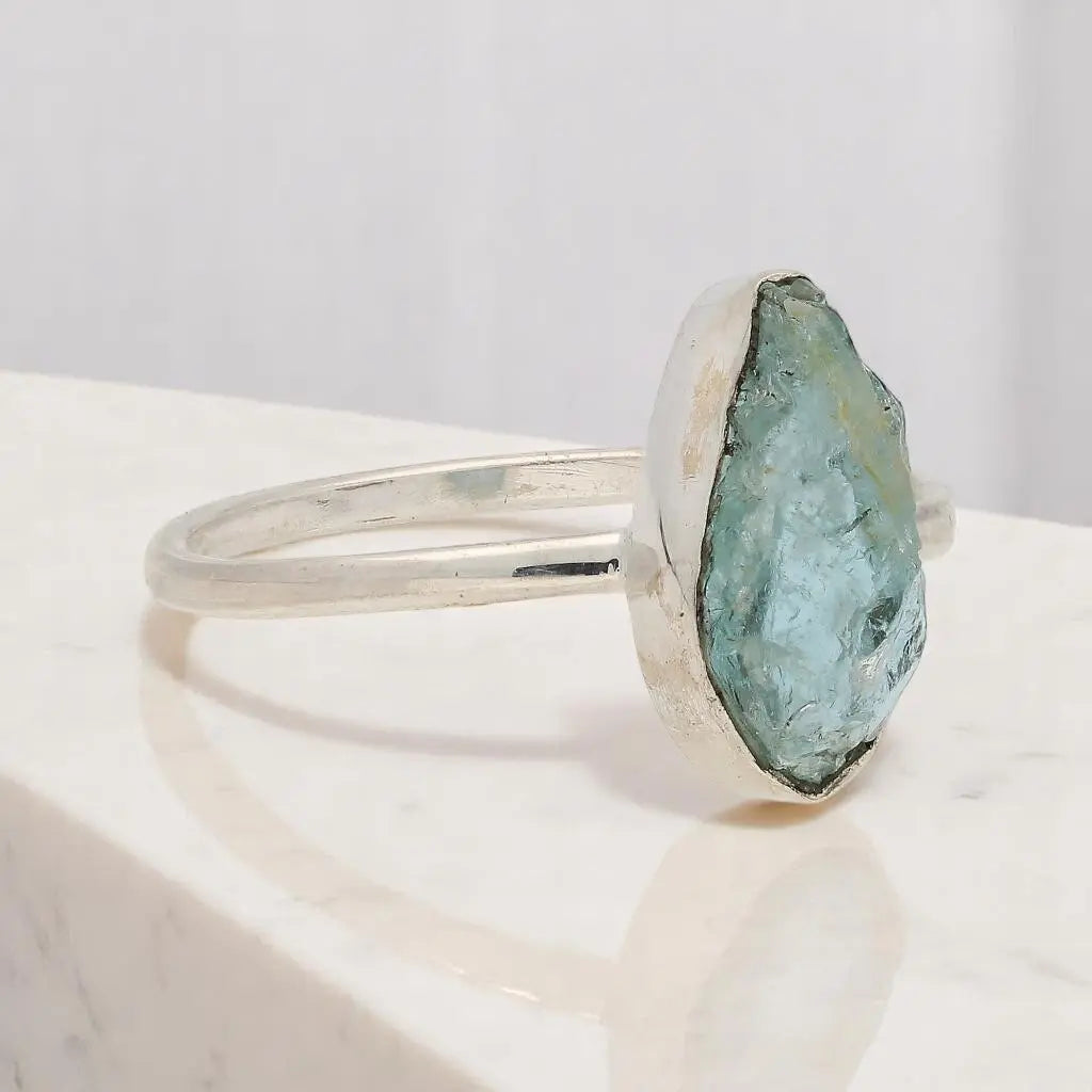 Buy your Rough Aquamarine Sterling Silver Ring - Ocean Whisper online now or in store at Forever Gems in Franschhoek, South Africa