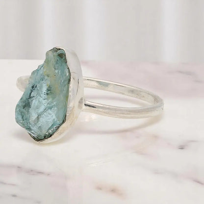 Buy your Rough Aquamarine Sterling Silver Ring - Ocean Whisper online now or in store at Forever Gems in Franschhoek, South Africa