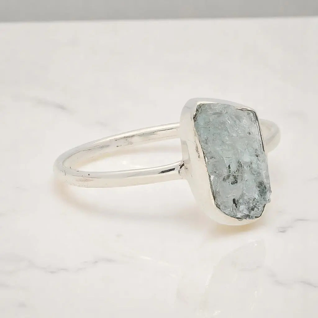 Buy your Rough Aquamarine Sterling Silver Ring - Ocean Whisper online now or in store at Forever Gems in Franschhoek, South Africa