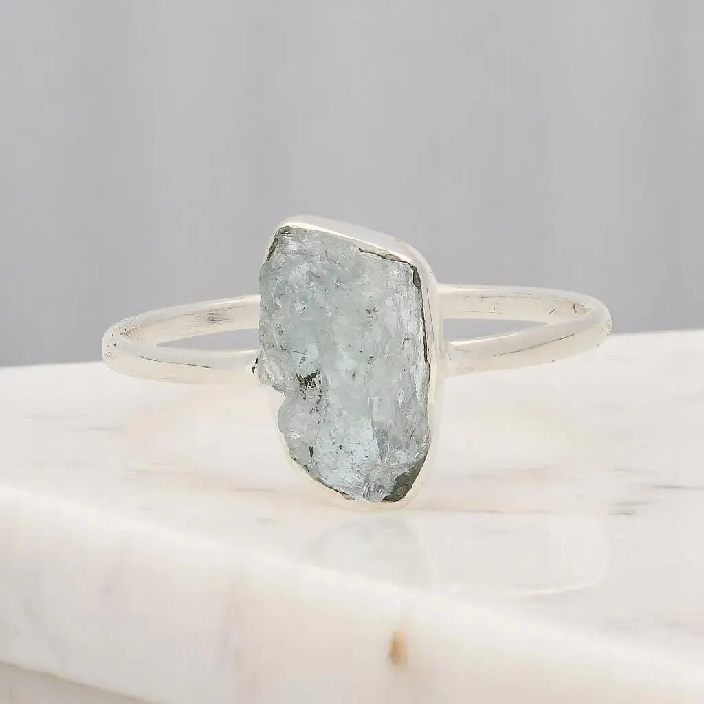 Buy your Rough Aquamarine Sterling Silver Ring - Ocean Whisper online now or in store at Forever Gems in Franschhoek, South Africa