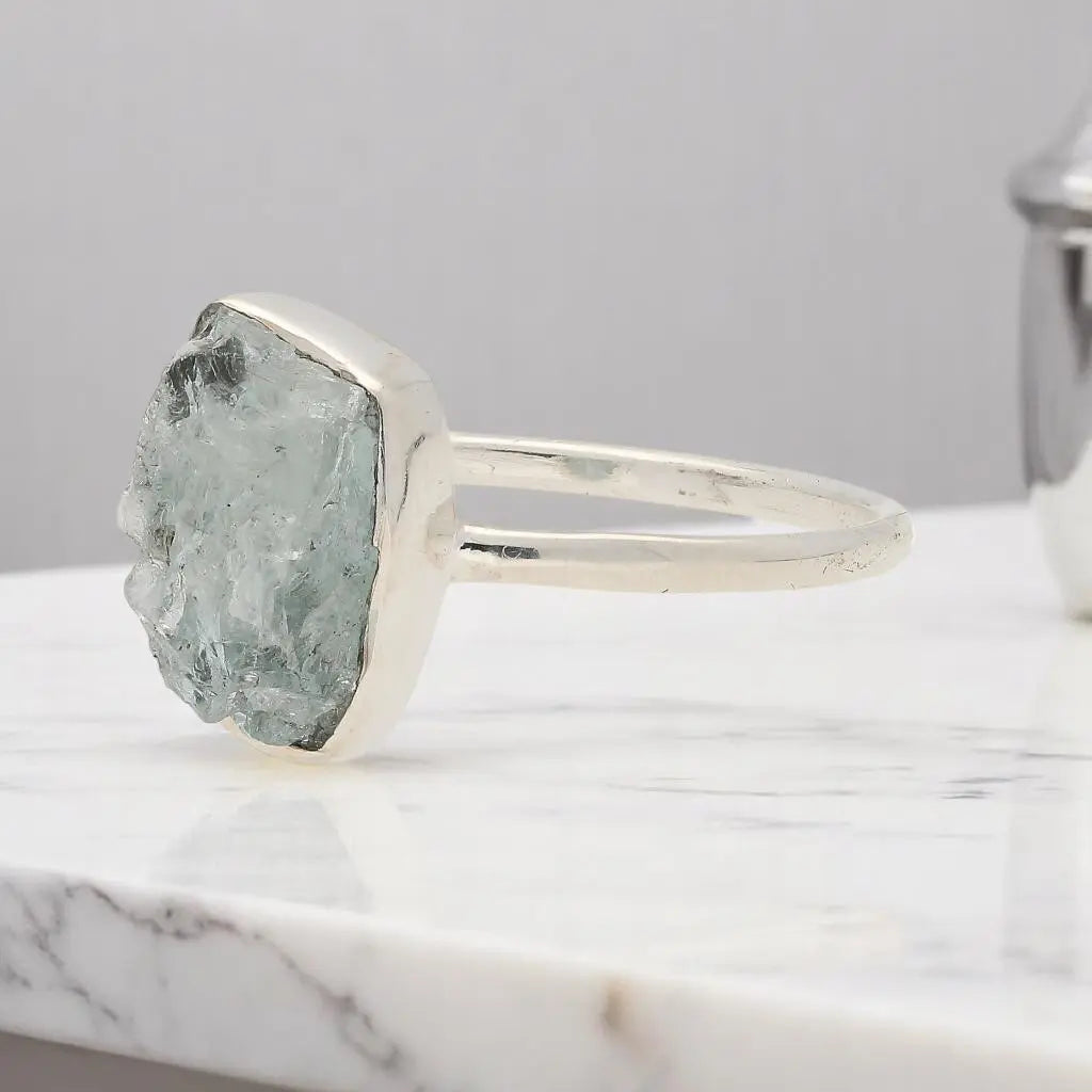 Buy your Rough Aquamarine Sterling Silver Ring - Ocean Whisper online now or in store at Forever Gems in Franschhoek, South Africa