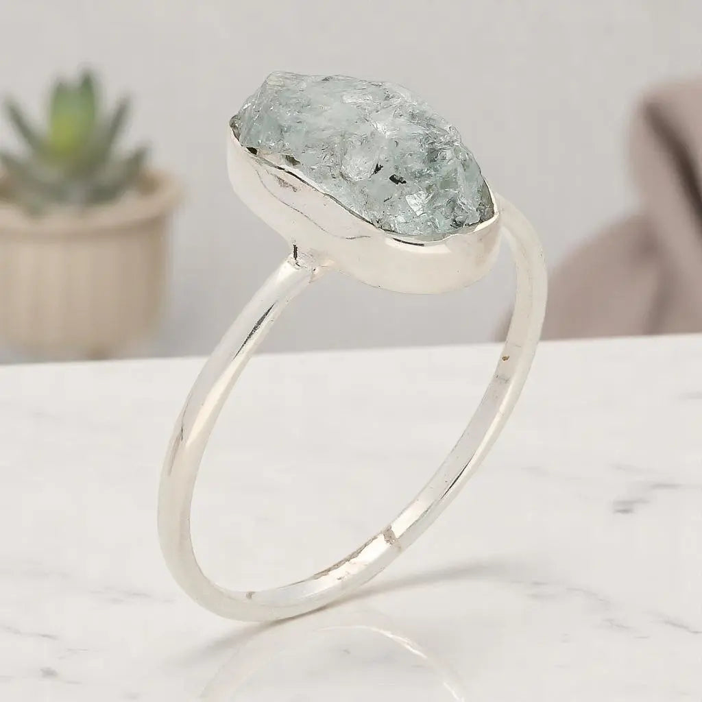 Buy your Rough Aquamarine Sterling Silver Ring - Ocean Whisper online now or in store at Forever Gems in Franschhoek, South Africa