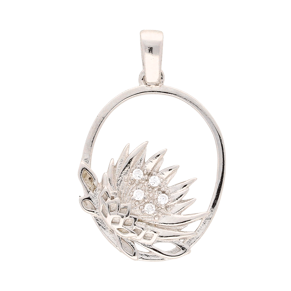 Buy your Silver Oval Protea Necklace online now or in store at Forever Gems in Franschhoek, South Africa