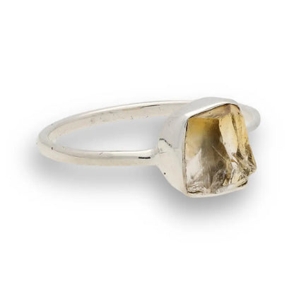 Buy your Rough Citrine Sterling Silver Ring - Golden Glow online now or in store at Forever Gems in Franschhoek, South Africa