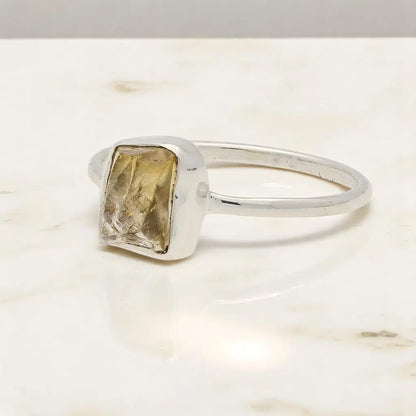 Buy your Rough Citrine Sterling Silver Ring - Golden Glow online now or in store at Forever Gems in Franschhoek, South Africa