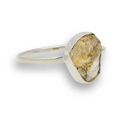 Buy your Rough Citrine Sterling Silver Ring - Golden Glow online now or in store at Forever Gems in Franschhoek, South Africa