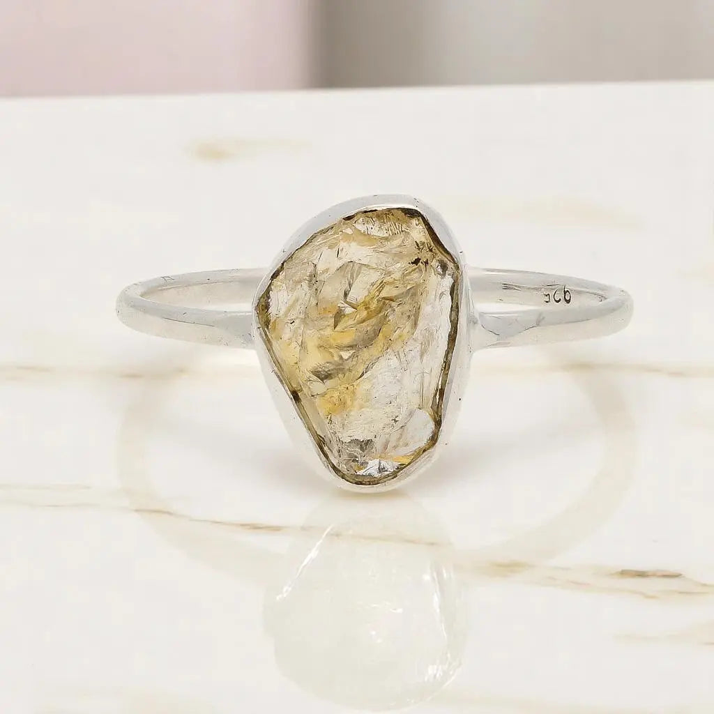 Buy your Rough Citrine Sterling Silver Ring - Golden Glow online now or in store at Forever Gems in Franschhoek, South Africa