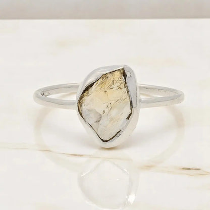 Buy your Rough Citrine Sterling Silver Ring - Golden Glow online now or in store at Forever Gems in Franschhoek, South Africa