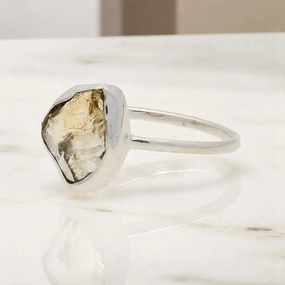 Buy your Rough Citrine Sterling Silver Ring - Golden Glow online now or in store at Forever Gems in Franschhoek, South Africa