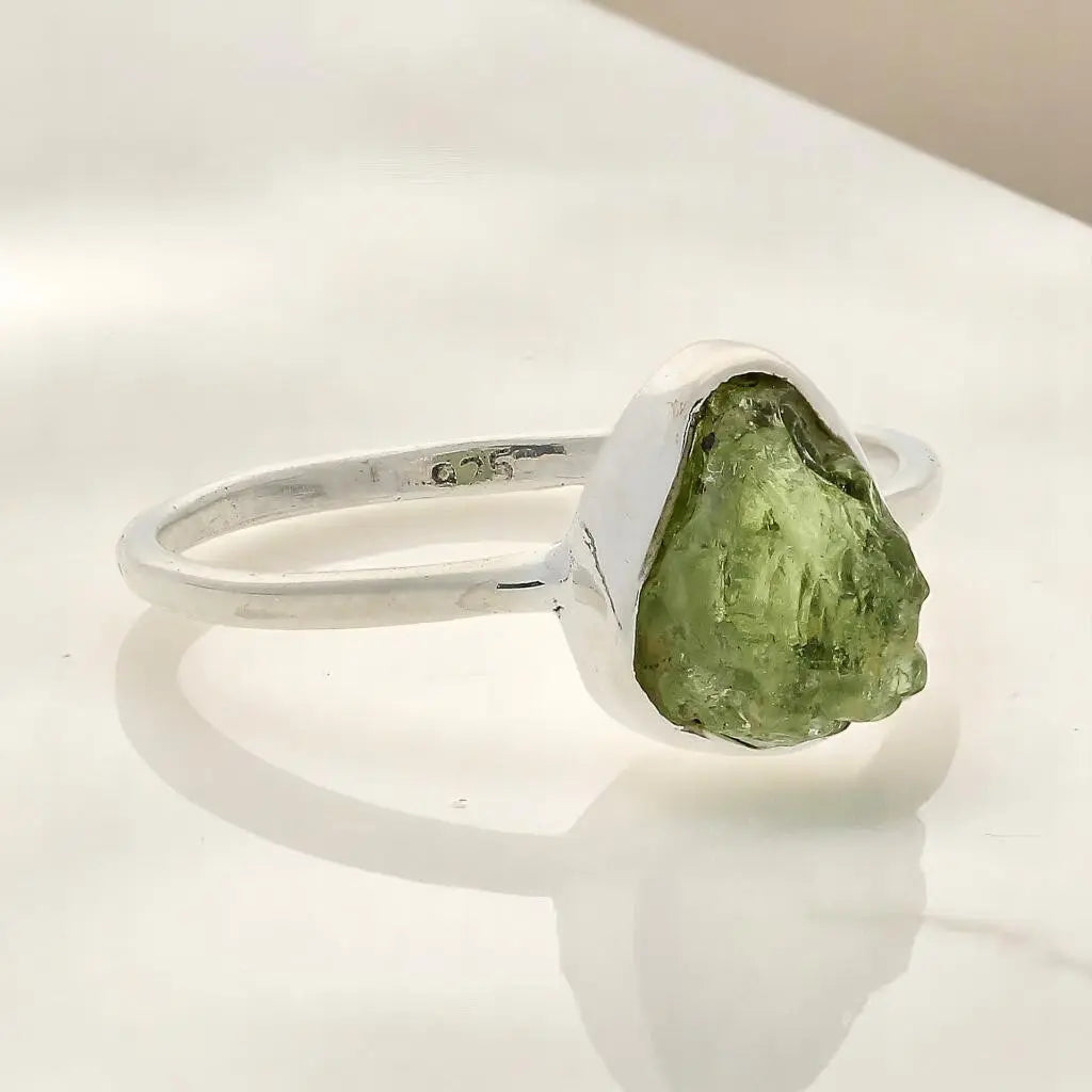 Buy your Rough Peridot Sterling Silver Ring - Green Muse online now or in store at Forever Gems in Franschhoek, South Africa
