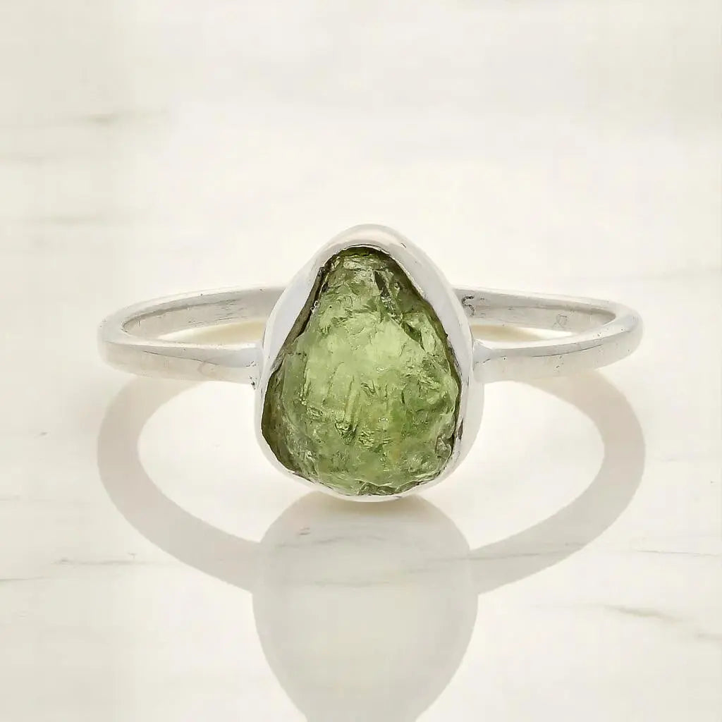 Buy your Rough Peridot Sterling Silver Ring - Green Muse online now or in store at Forever Gems in Franschhoek, South Africa