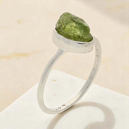 Buy your Rough Peridot Sterling Silver Ring - Green Muse online now or in store at Forever Gems in Franschhoek, South Africa