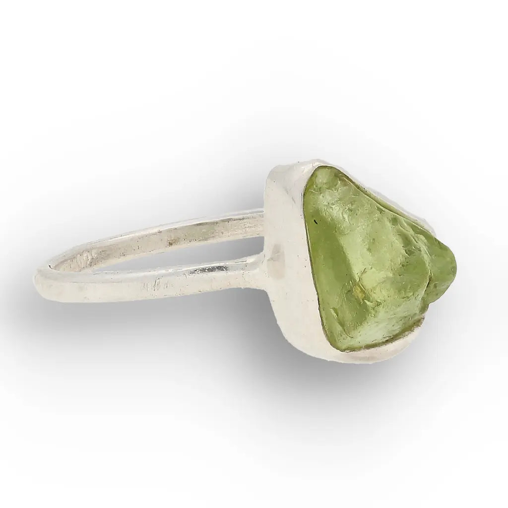 Get your Sterling Silver Natural Rough Peridot Ring online now or in store at Forever Gems in Franschhoek, South Africa