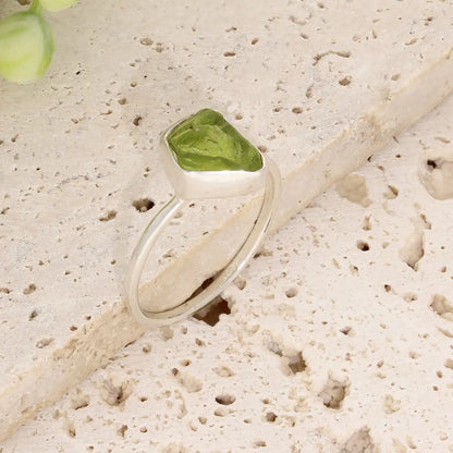 Get your Sterling Silver Natural Rough Peridot Ring online now or in store at Forever Gems in Franschhoek, South Africa