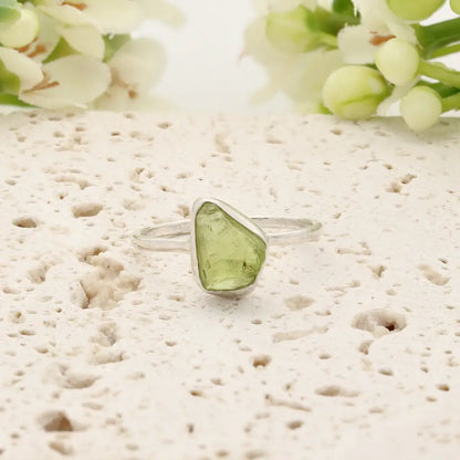 Get your Sterling Silver Natural Rough Peridot Ring online now or in store at Forever Gems in Franschhoek, South Africa
