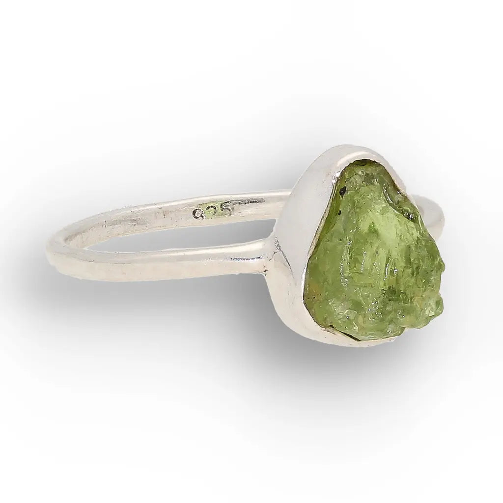 Get your Sterling Silver Natural Rough Peridot Ring online now or in store at Forever Gems in Franschhoek, South Africa