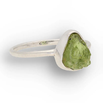 Get your Sterling Silver Natural Rough Peridot Ring online now or in store at Forever Gems in Franschhoek, South Africa